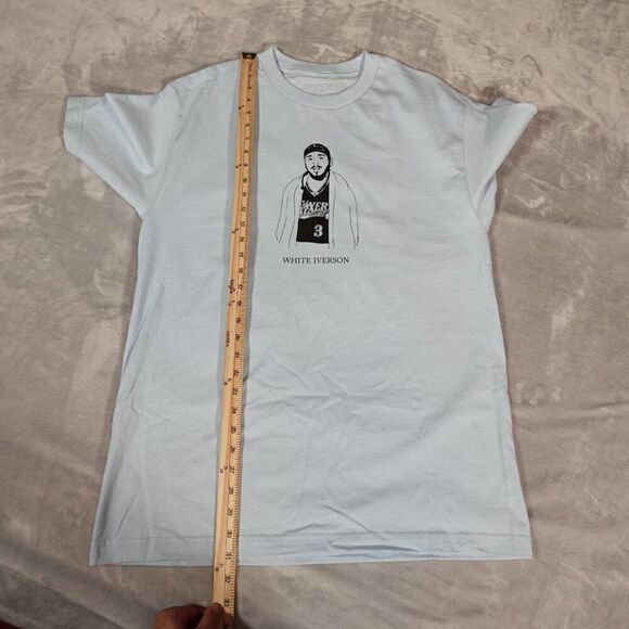 Superrradical Post Malone White Iverson Logo T Shirt Mens L Music Blue - Picture 6 of 6